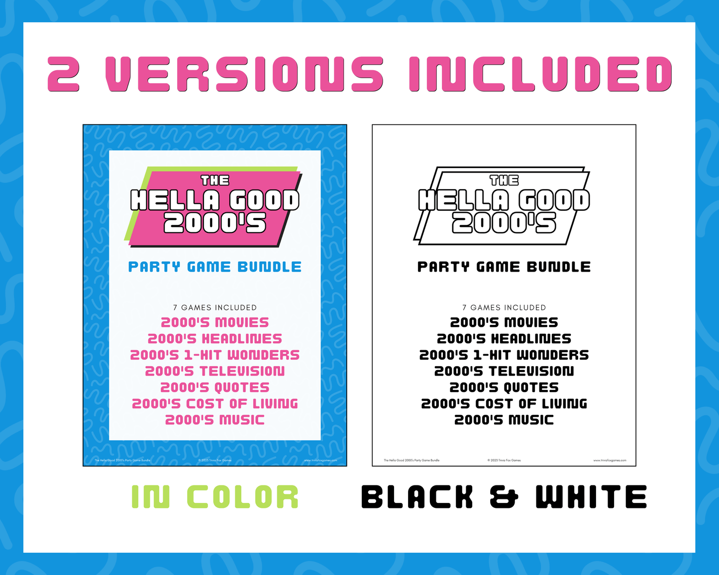 Hella Good 2000's Trivia Party Game Bundle