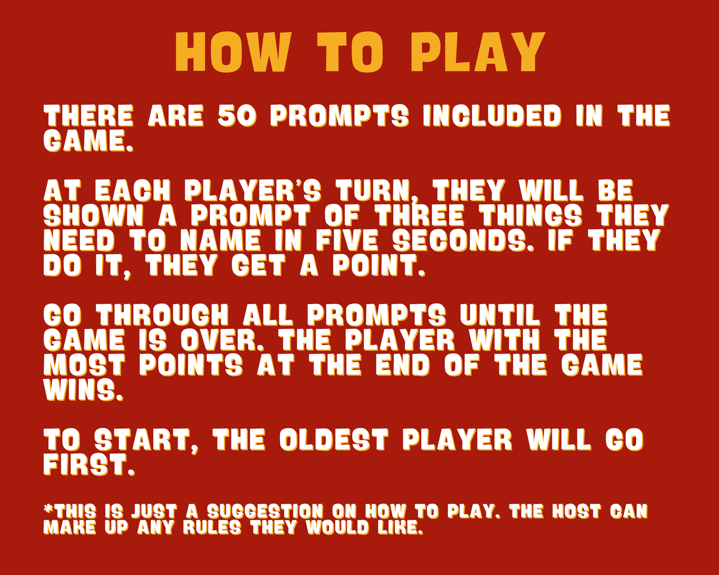 FIVE SECOND RULE DIGITAL PARTY GAME