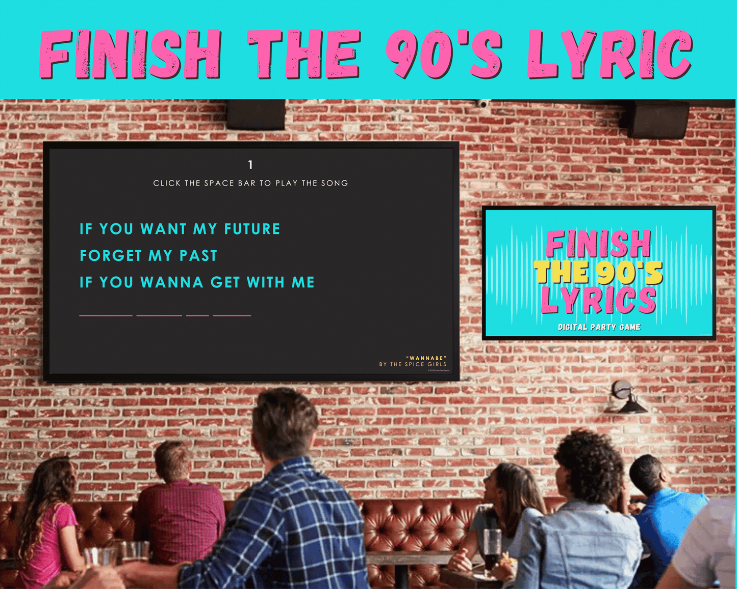Finish the 90's Lyrics Digital Trivia Game