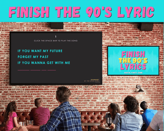 Finish the 90's Lyrics Digital Trivia Game