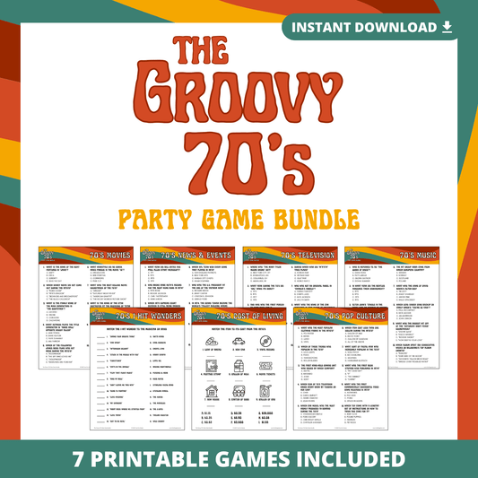 70's Trivia Party Game Bundle
