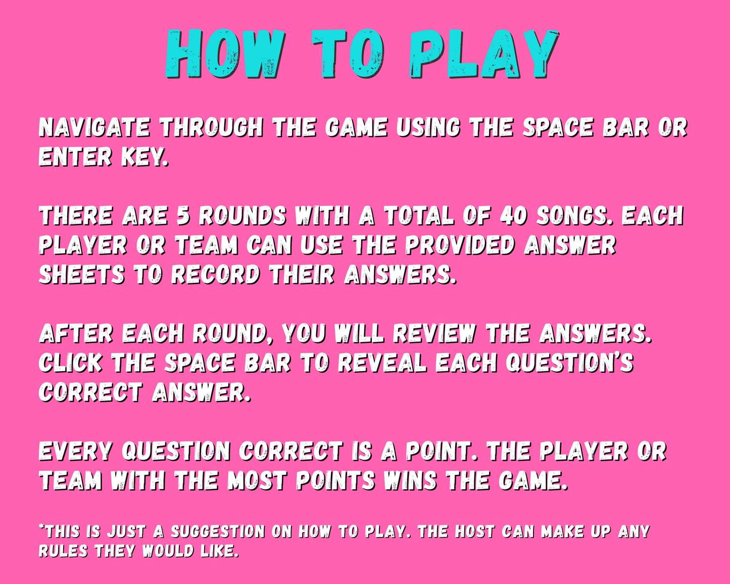 Finish the 90's Lyrics Digital Trivia Game
