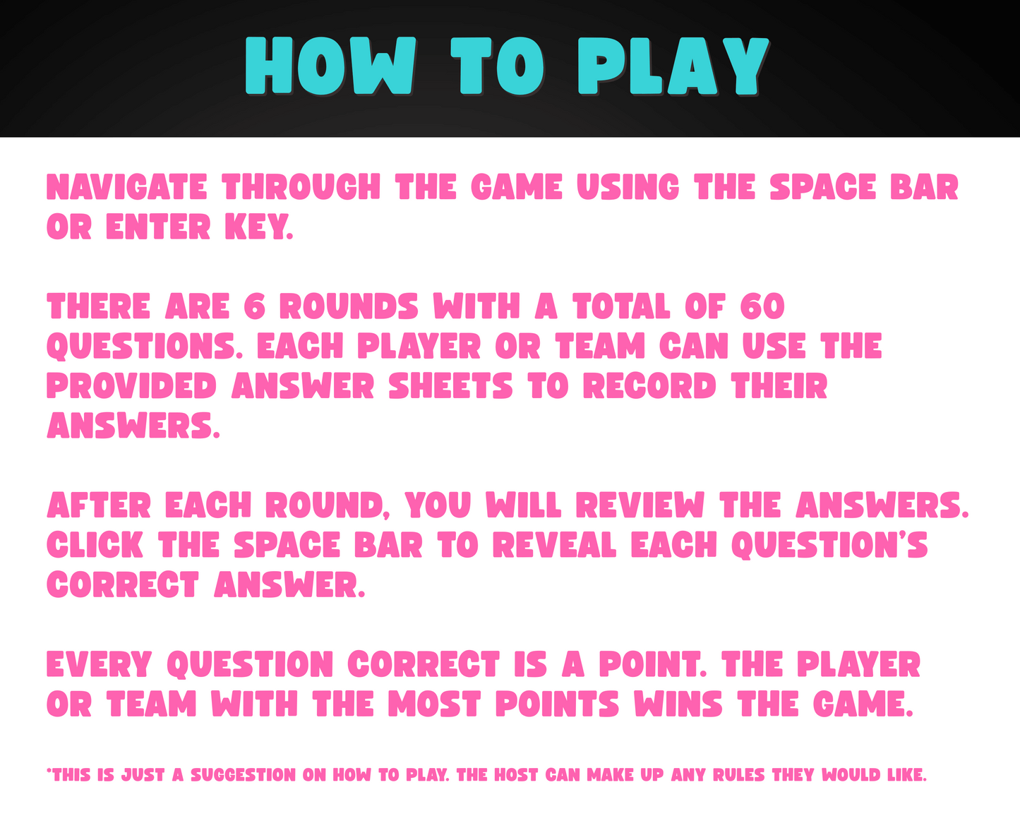 90's Movie Trivia Digital Game