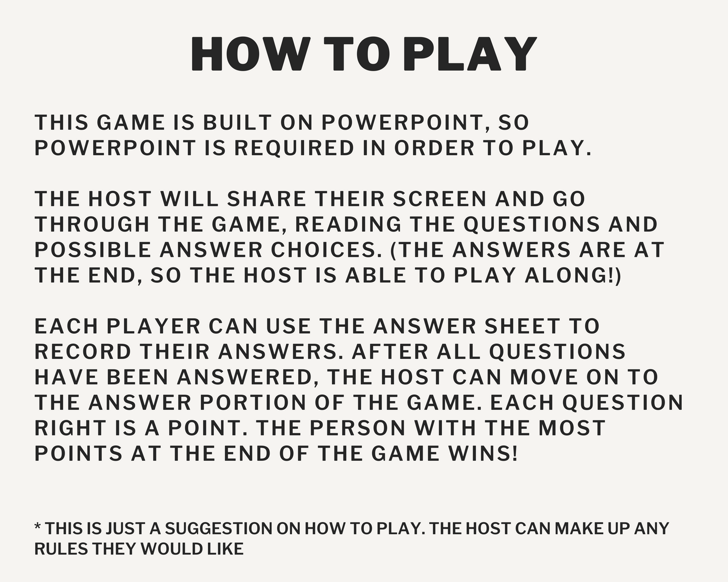 HORROR MOVIE TRIVIA DIGITAL GAME