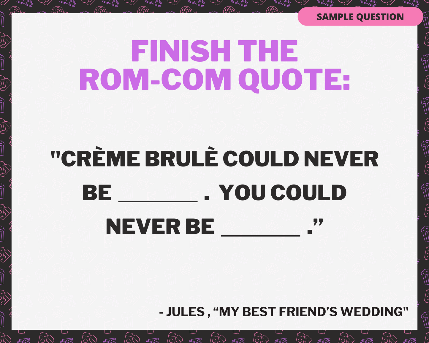 ROM-COM MOVIE TRIVIA PRINTABLE GAME