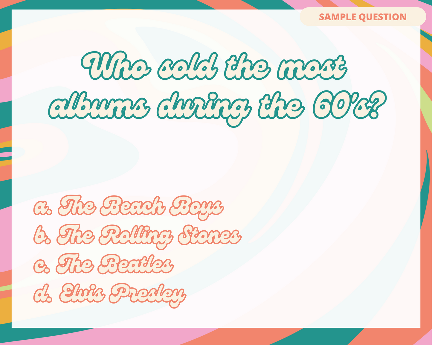 SWINGING 60'S PRINTABLE TRIVIA GAME