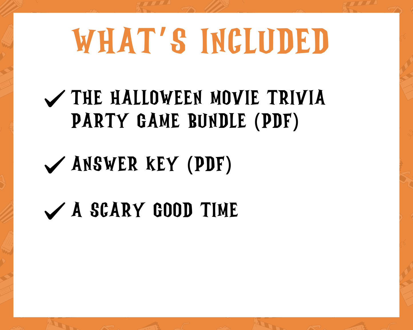 Halloween Movie Trivia Party Game Bundle