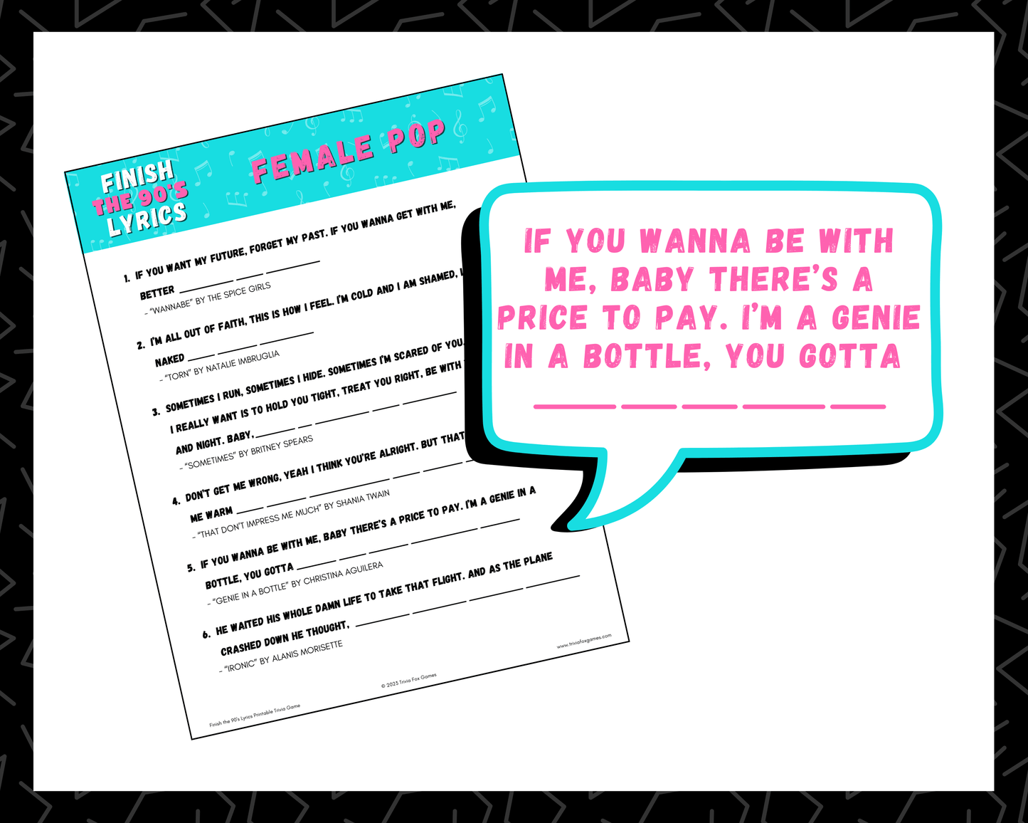 90's Trivia Printable Game Bundle