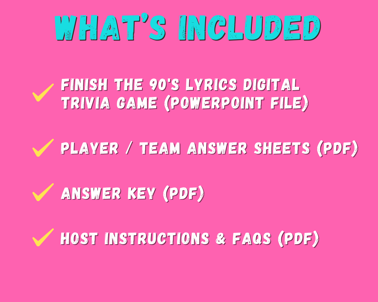 Finish the 90's Lyrics Digital Trivia Game