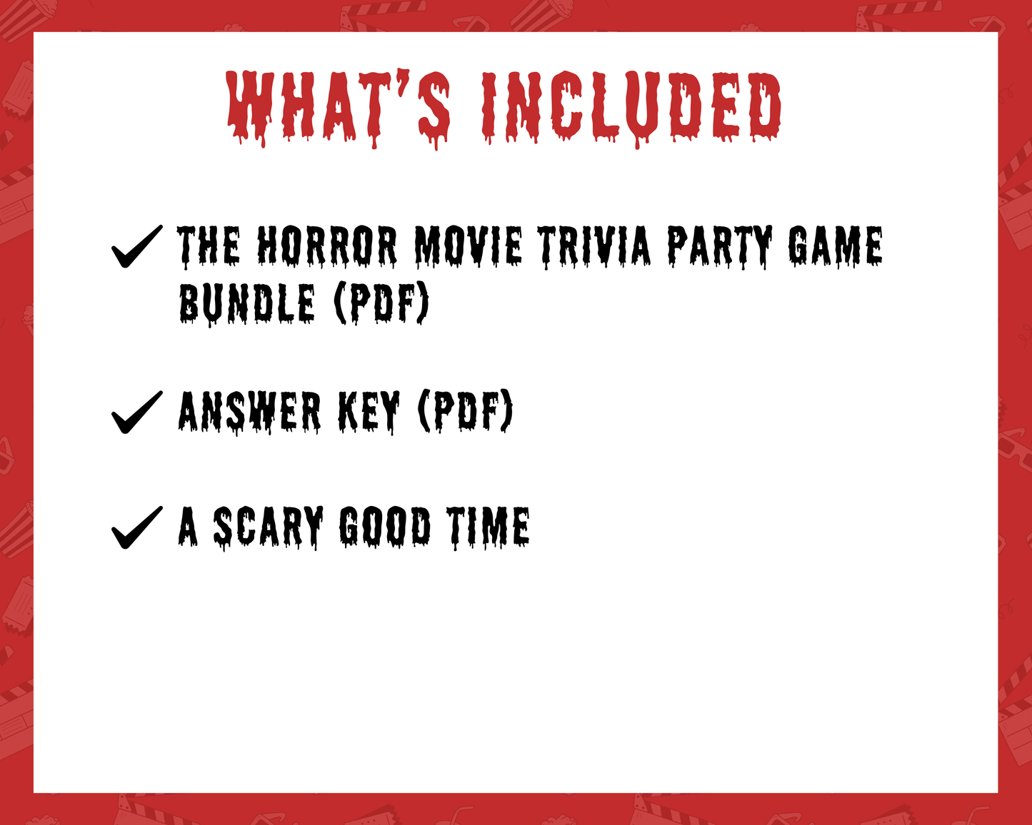 Horror Movie Trivia Party Game Bundle