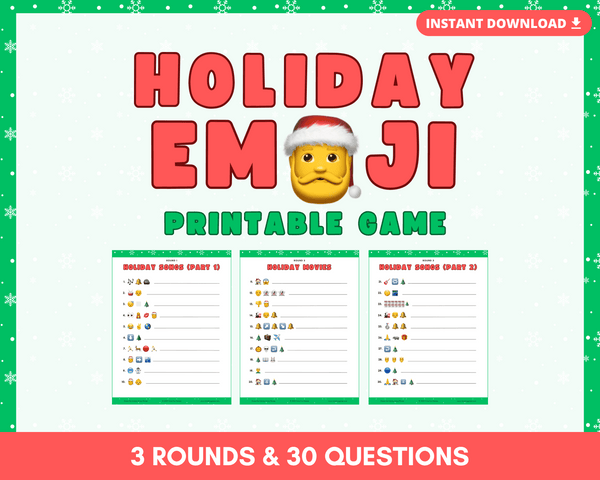 HOLIDAY EMOJI PHRASE PRINTABLE TRIVIA GAME