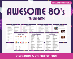 AWESOME 80'S PRINTABLE TRIVIA GAME