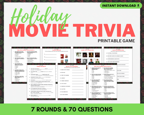 HOLIDAY MOVIE TRIVIA PRINTABLE GAME