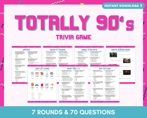 TOTALLY 90'S PRINTABLE TRIVIA GAME