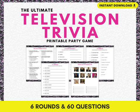 TELEVISION TRIVIA PRINTABLE GAME