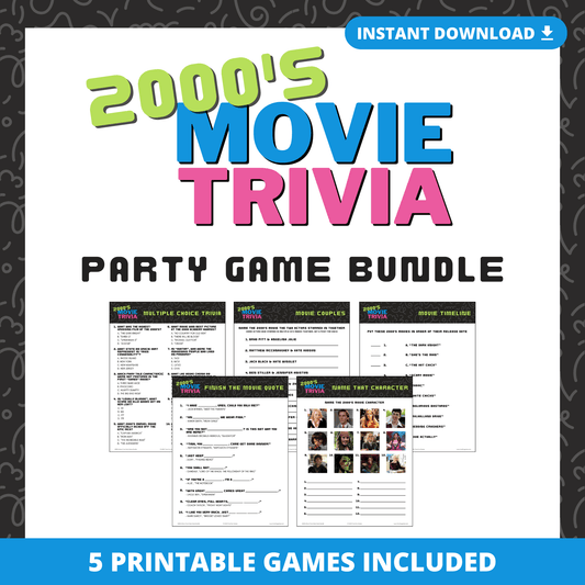 2000's Movie Trivia Party Game Bundle