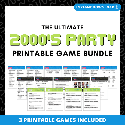 2000's Trivia Printable Game Bundle