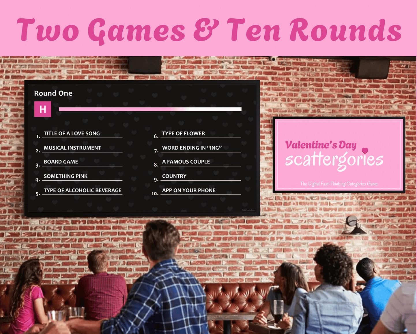 Valentine's Day Scattergories Digital Party Game