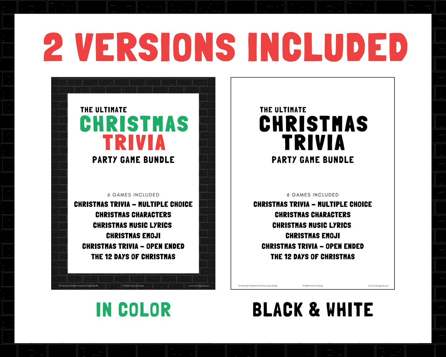 Christmas Trivia Printable Game Bundle