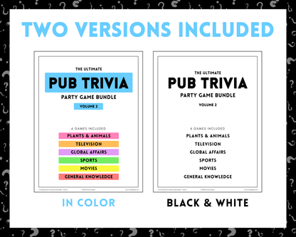 Pub Trivia Party Game Bundle (Volume 2)