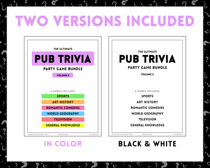Pub Trivia Party Game Bundle (Volume 5)
