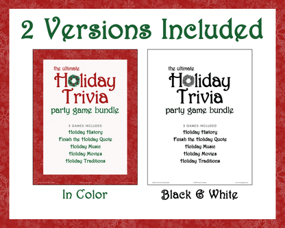 Holiday Trivia Printable Game Bundle