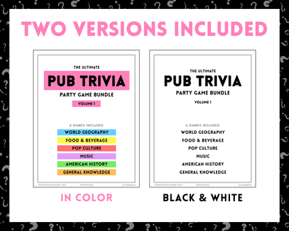 Pub Trivia Party Game Bundle (Volume 1)