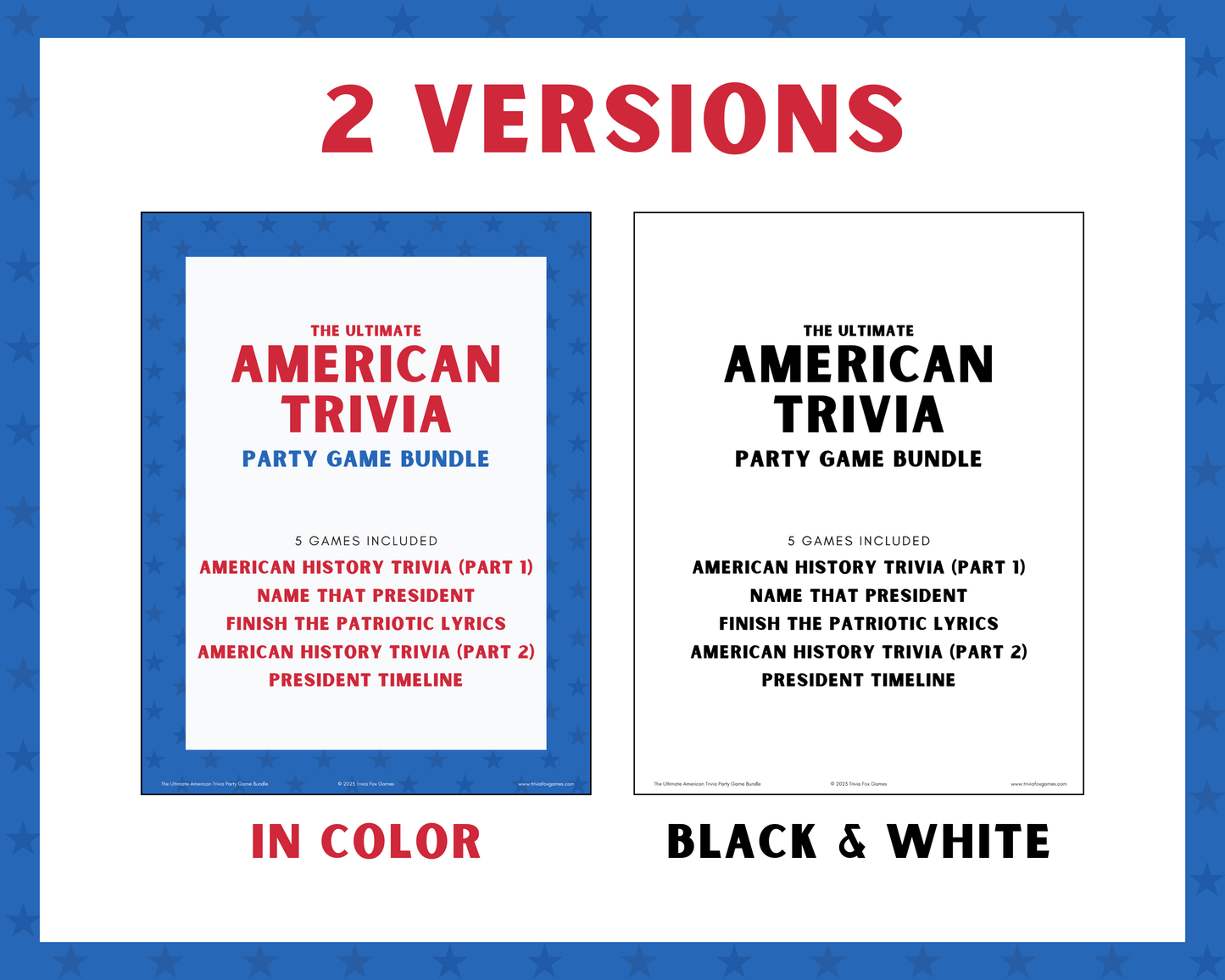 American Trivia Party Game Bundle