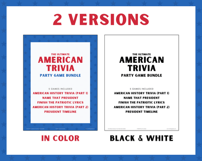 American Trivia Party Game Bundle