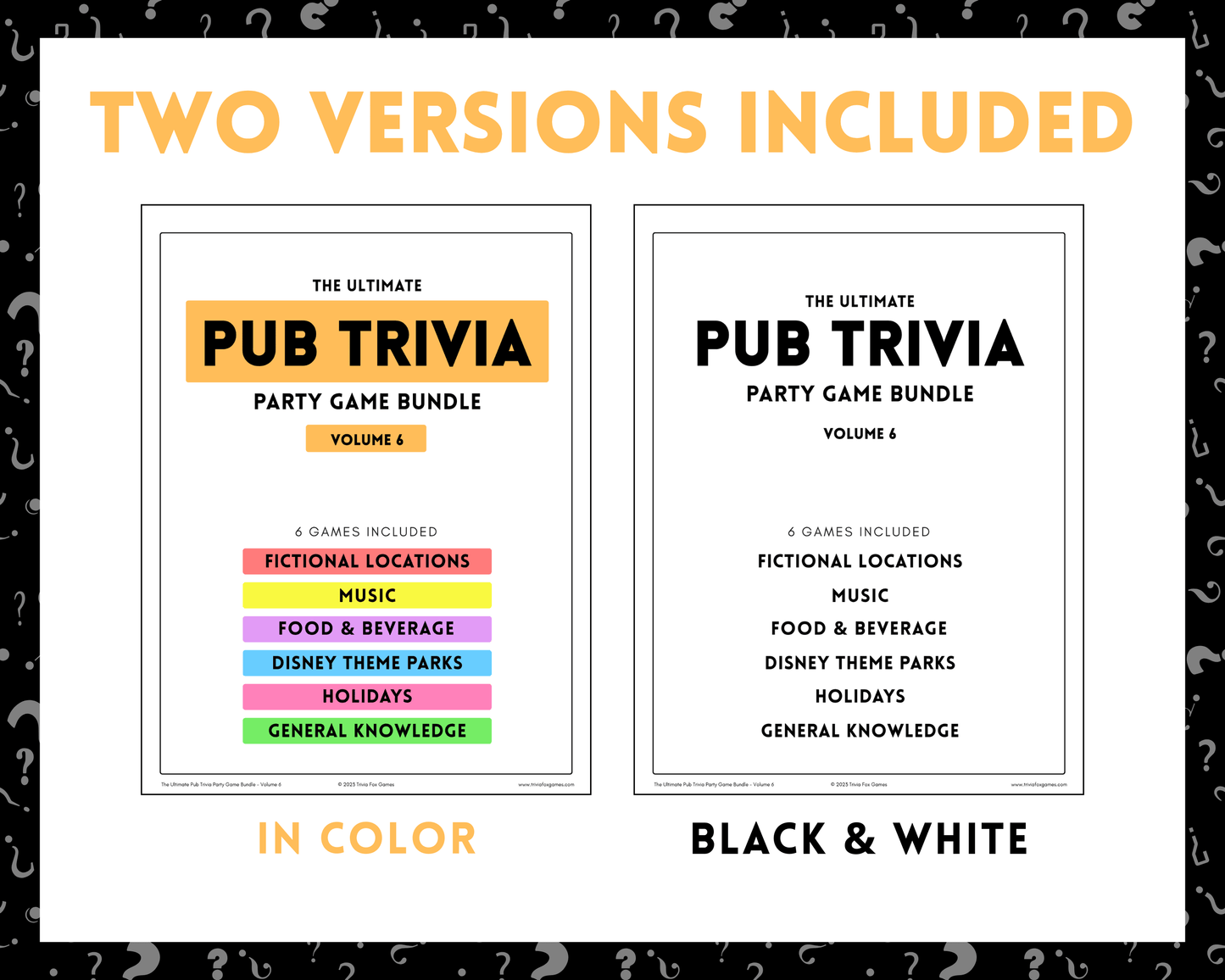 Pub Trivia Party Game Bundle (Volume 6)