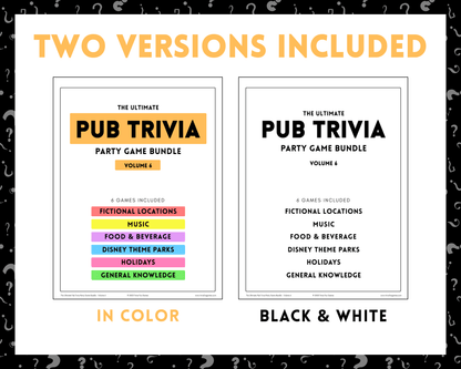 Pub Trivia Party Game Bundle (Volume 6)