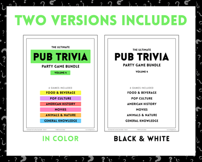 Pub Trivia Party Game Bundle (Volume 4)