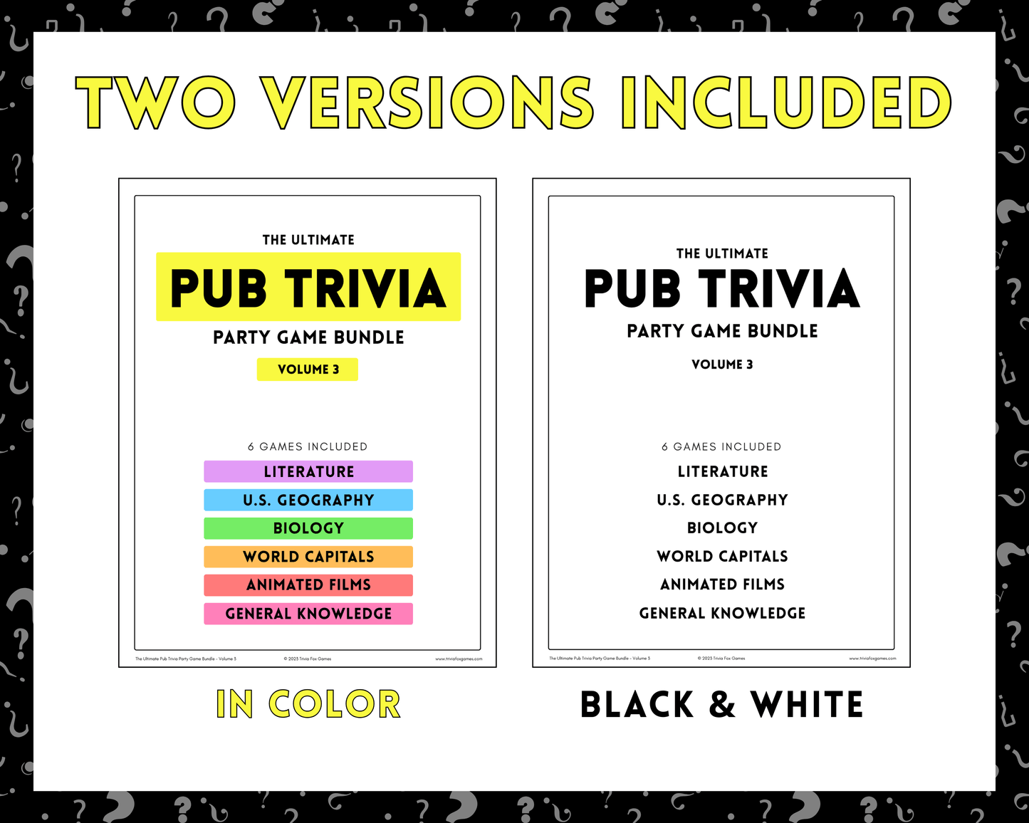 Pub Trivia Party Game Bundle (Volume 3)