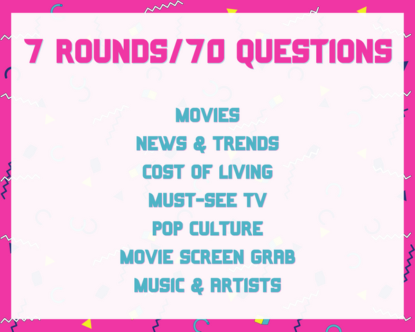 TOTALLY 90'S PRINTABLE TRIVIA GAME