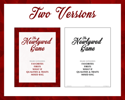 The Newlywed Printable Game