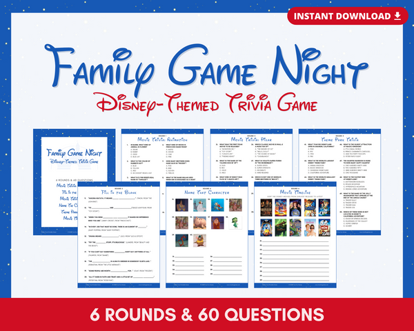 DISNEY TRIVIA PRINTABLE GAME