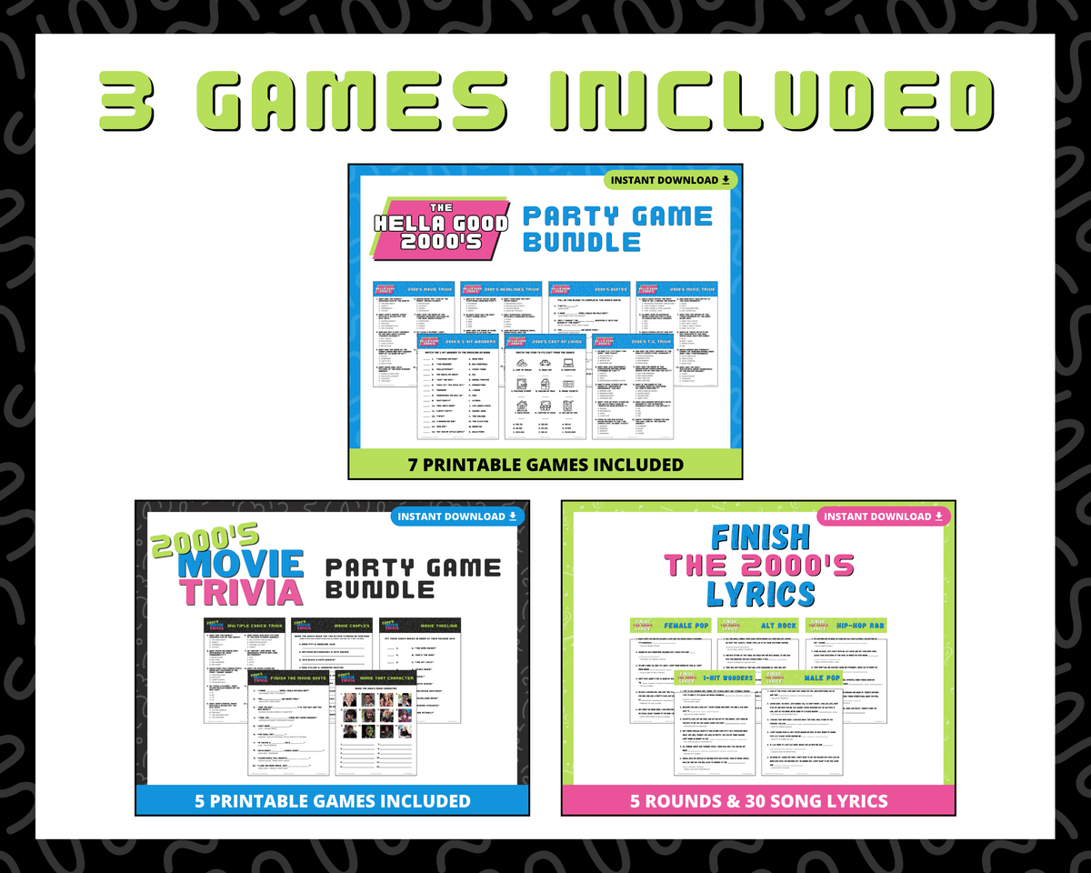 2000's Trivia Printable Game Bundle