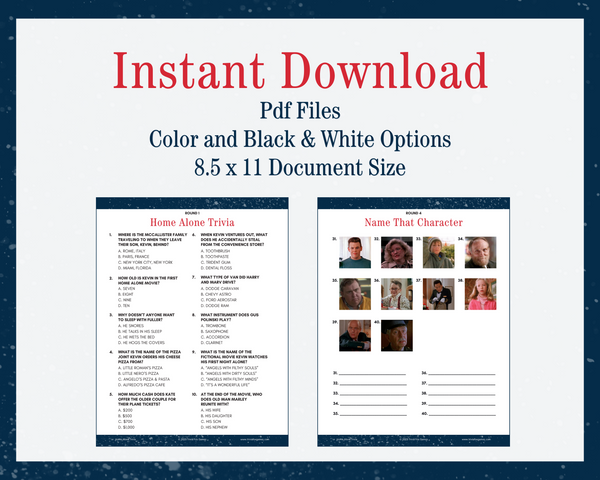 HOME ALONE TRIVIA PRINTABLE GAME