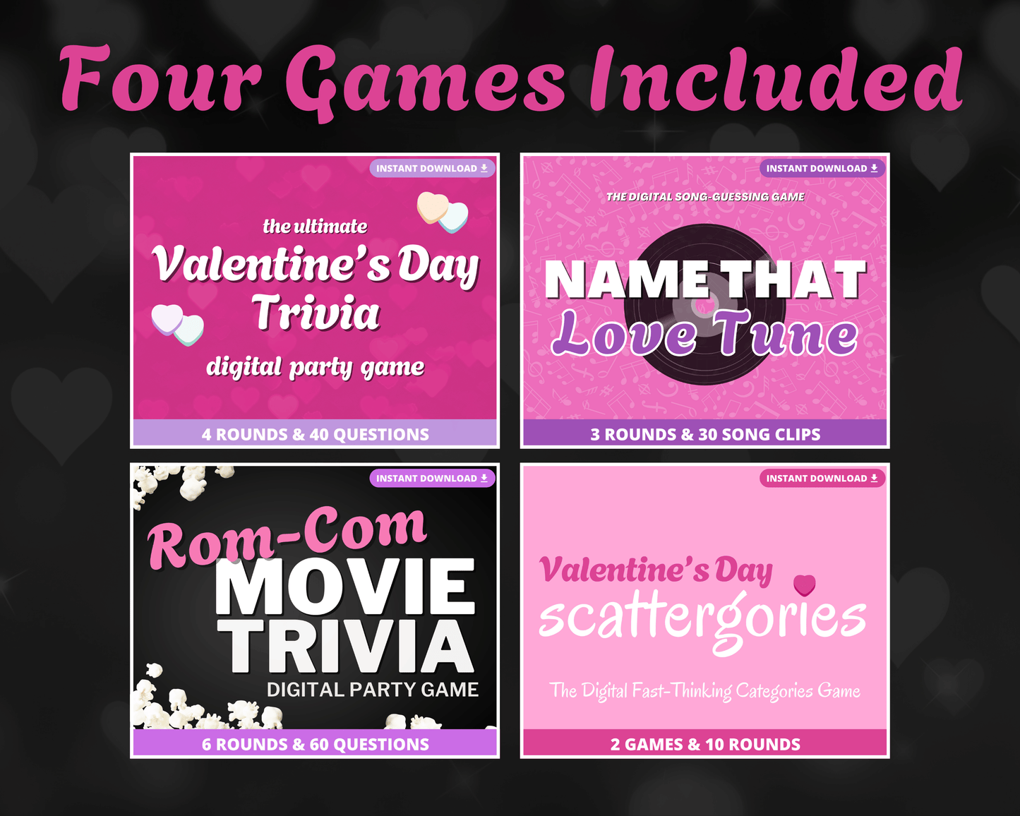 Valentine's Day Digital Game Bundle - 4 Games