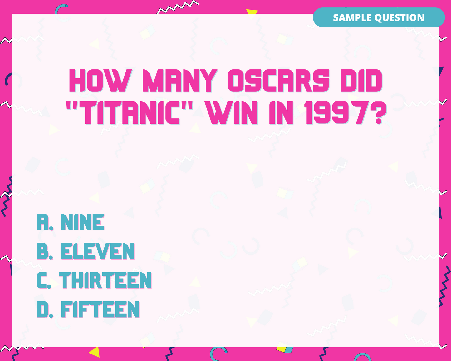 TOTALLY 90'S PRINTABLE TRIVIA GAME