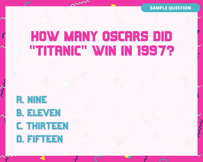 TOTALLY 90'S PRINTABLE TRIVIA GAME