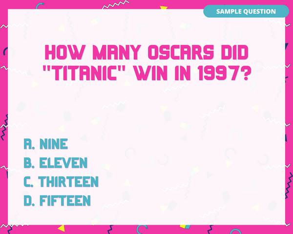 TOTALLY 90'S PRINTABLE TRIVIA GAME