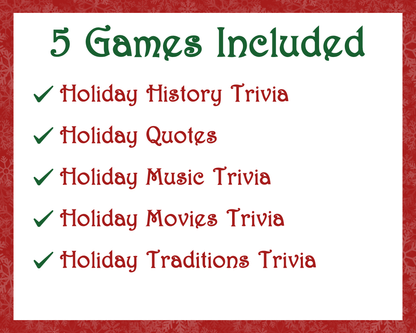 Holiday Trivia Printable Game Bundle