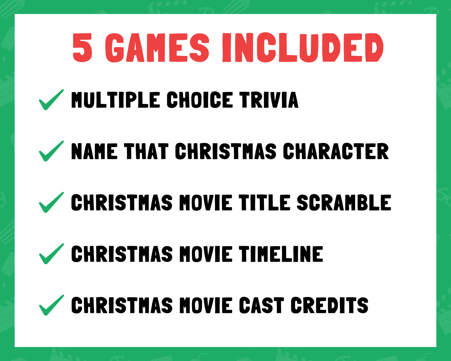 Christmas Movie Trivia Printable Game Bundle