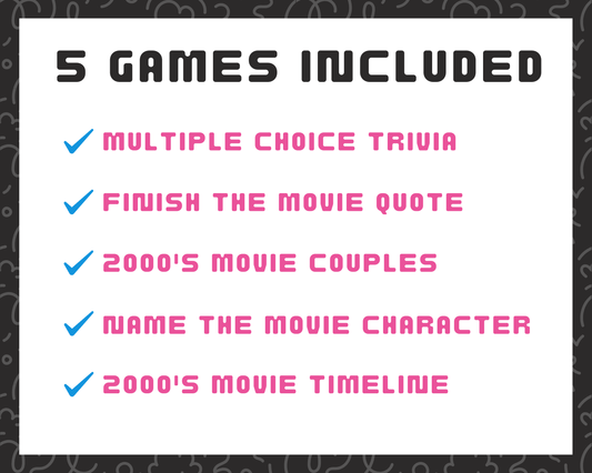 2000's Movie Trivia Party Game Bundle