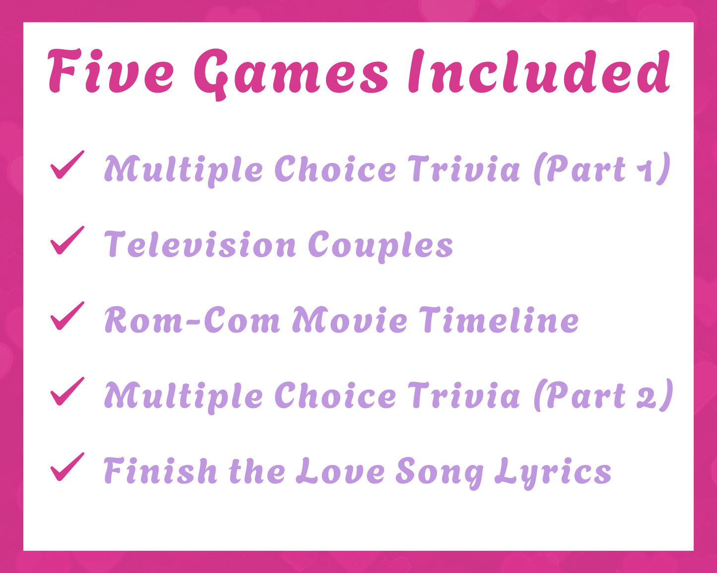 Valentine's Day Trivia Printable Game Bundle