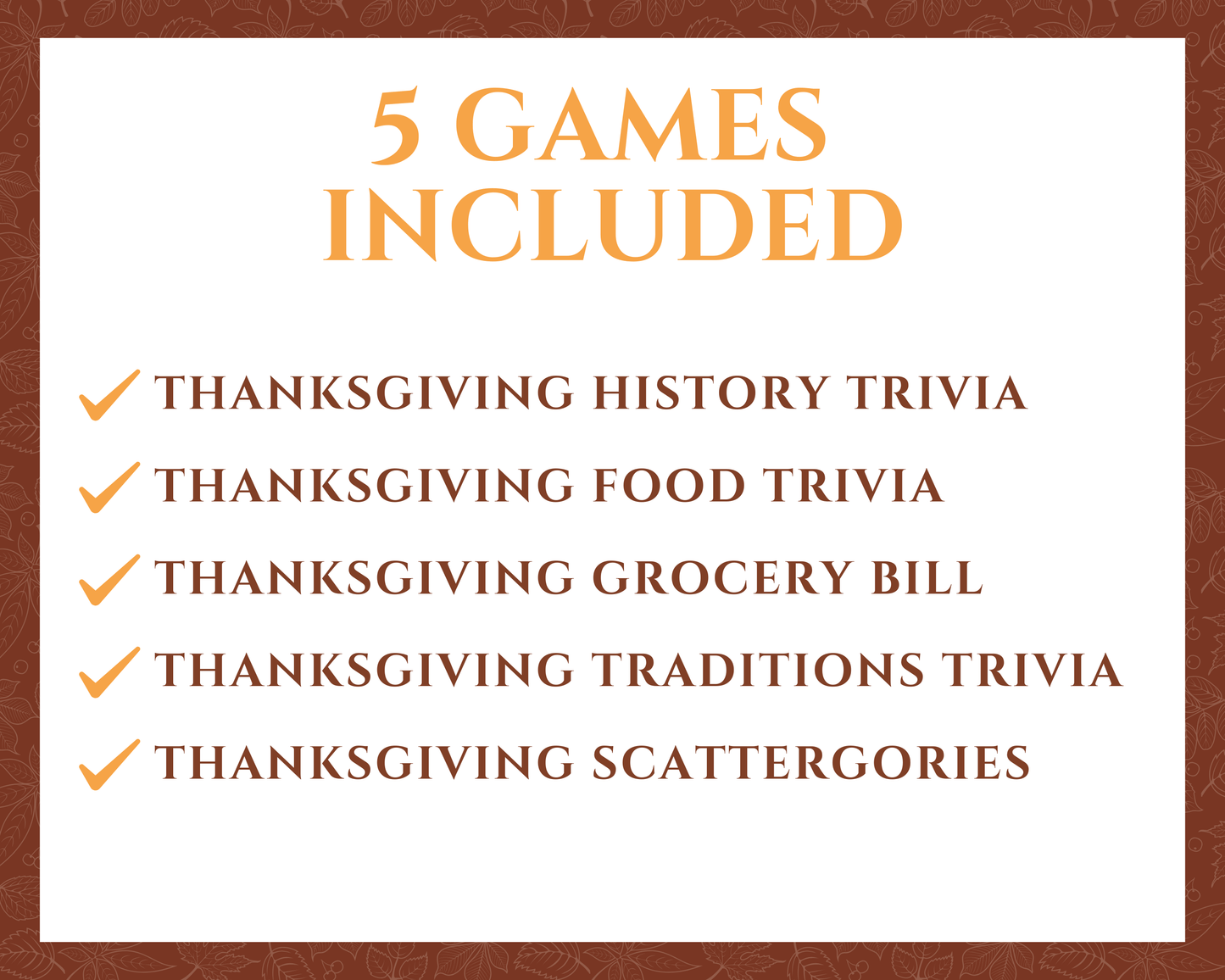 Thanksgiving Trivia Party Game Bundle