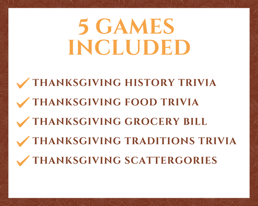 Thanksgiving Trivia Party Game Bundle