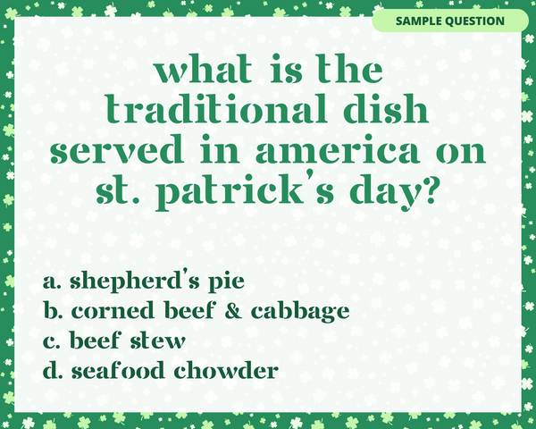 ST. PATRICK'S DAY TRIVIA PRINTABLE GAME