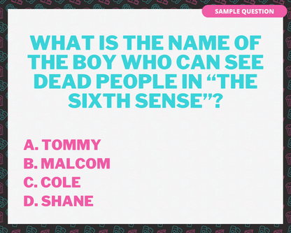 90's Movie Trivia Printable Game